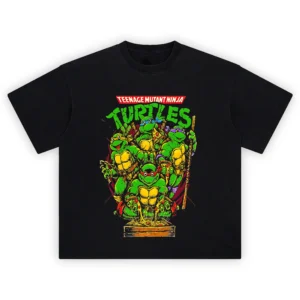 Teenage Mutant Ninja Turtles Pizza Time Graphic Tee featuring all four Turtles with cheesy pizza slices