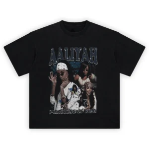 Aaliyah Graphic Tee featuring Princess of R&B tribute artwork